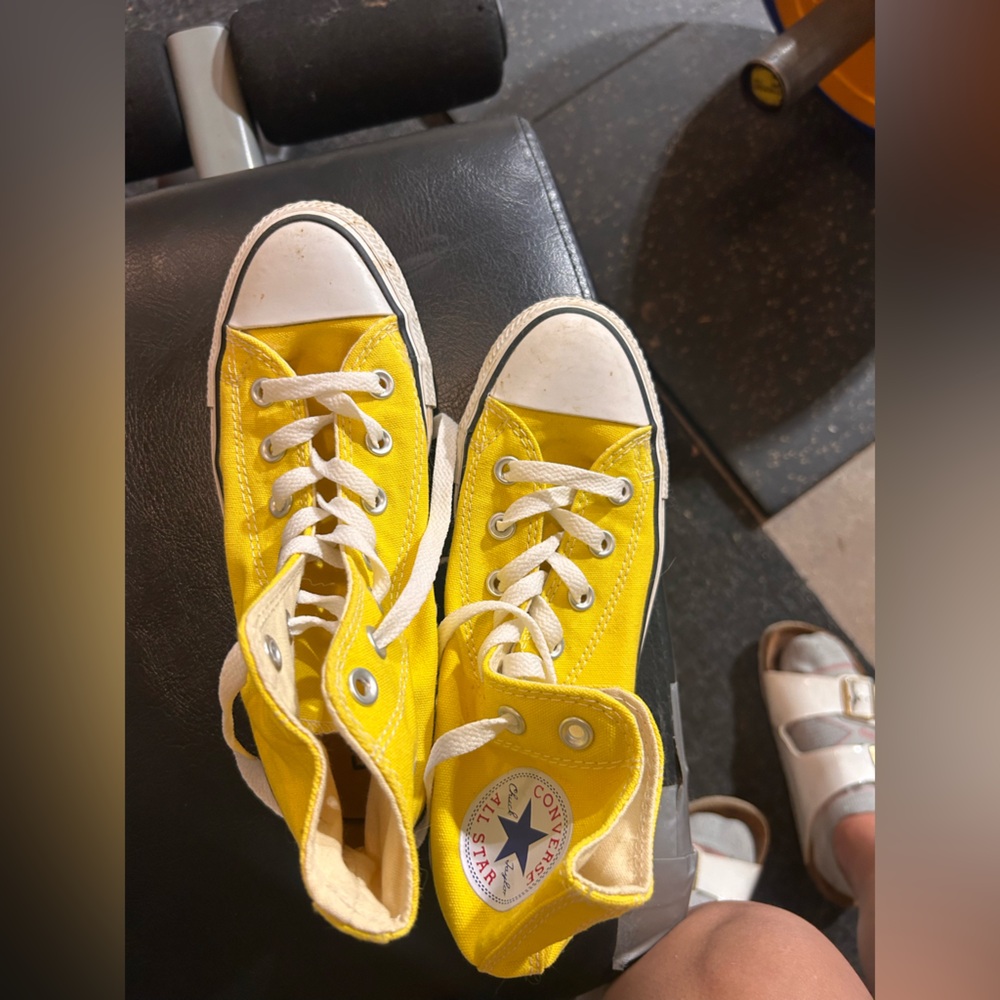 Converse Yellow High Top Sneakers